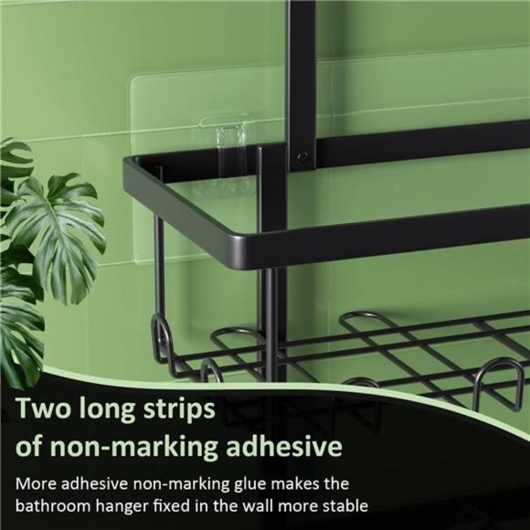 ShowerCaddy Hanging,Bathroom ShowerOrganizer Hanging,Rustproof Black ShowerCaddy - Picture 4 of 7